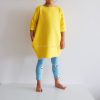 Family Matching Yellow Short Sleeve Mother Daughter Dress