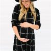 New Fashion Maternity Long Sleeves Plaid Pregnancy Clothes