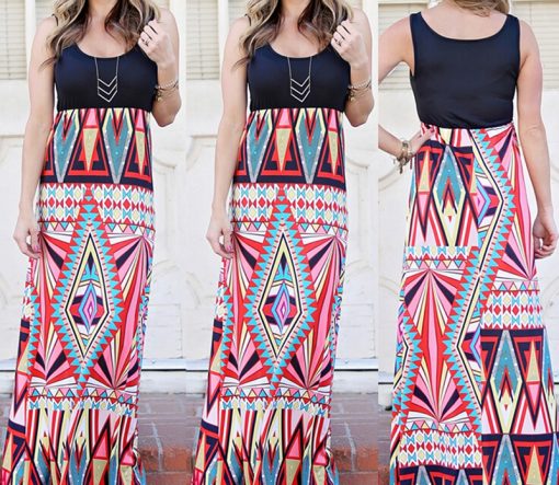 Bohemian Matching Mother and Daughter Maxi Dresses