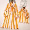 Mother and daughter Trendy Striped Matching Dresses