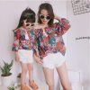 Floral Print Mother and Daughter Matching Tops