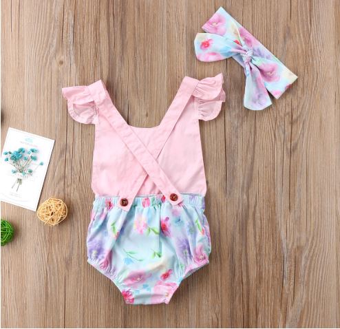 Floral Easter Jumpsuit for Infant Baby