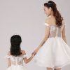 Off-shoulder Mommy and Me Wedding Matching Dress