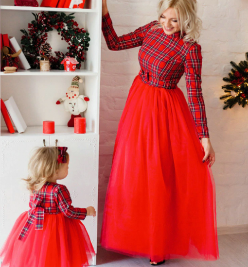 Adorable Christmas Dress for Mother & Daughter